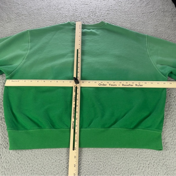 Playboy By Pacsun Sweatshirt Womens Small Green Crew Neck Embroidered Floral Y2K - Picture 6 of 9